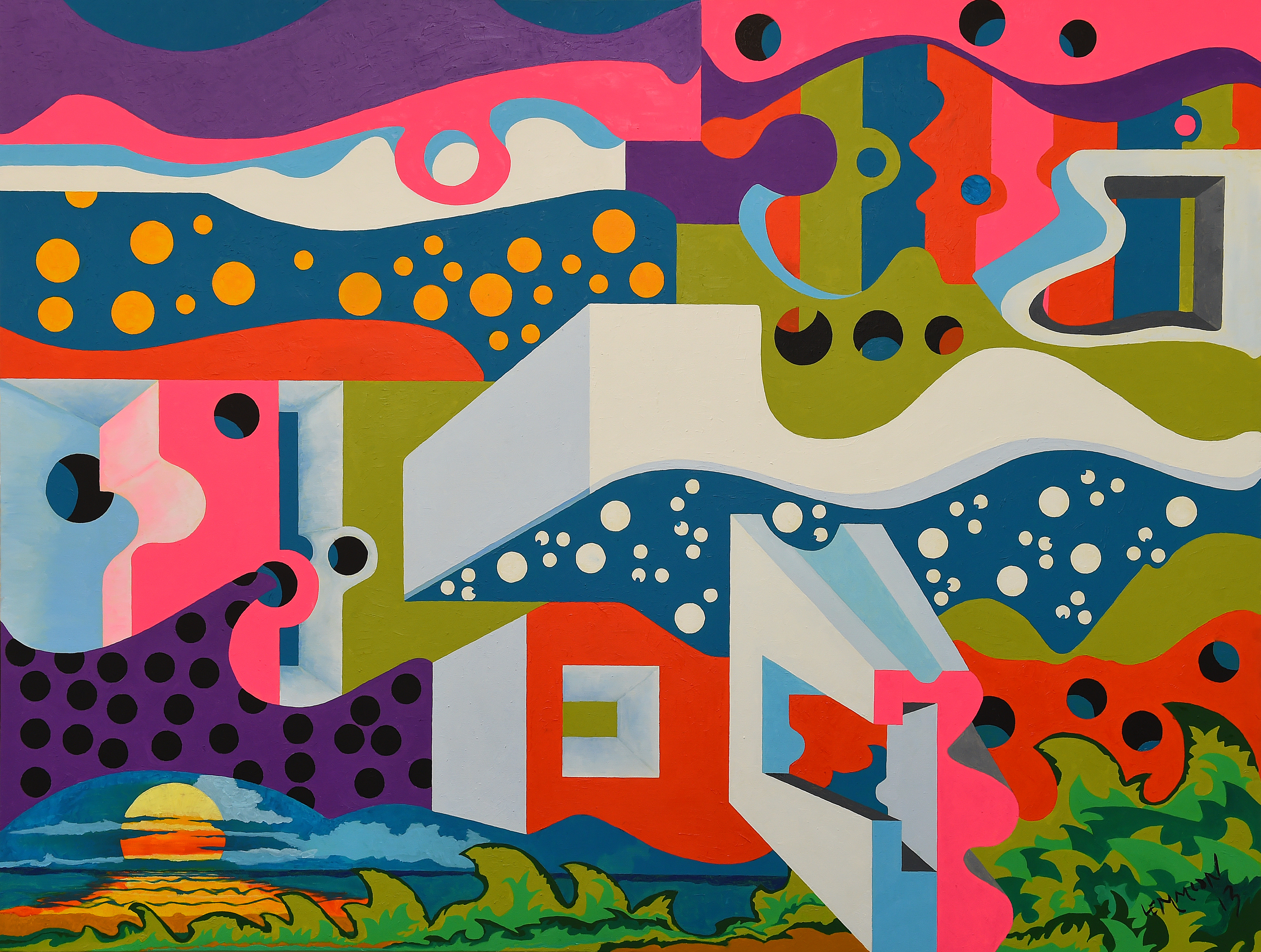 Colourful abstract concept painting